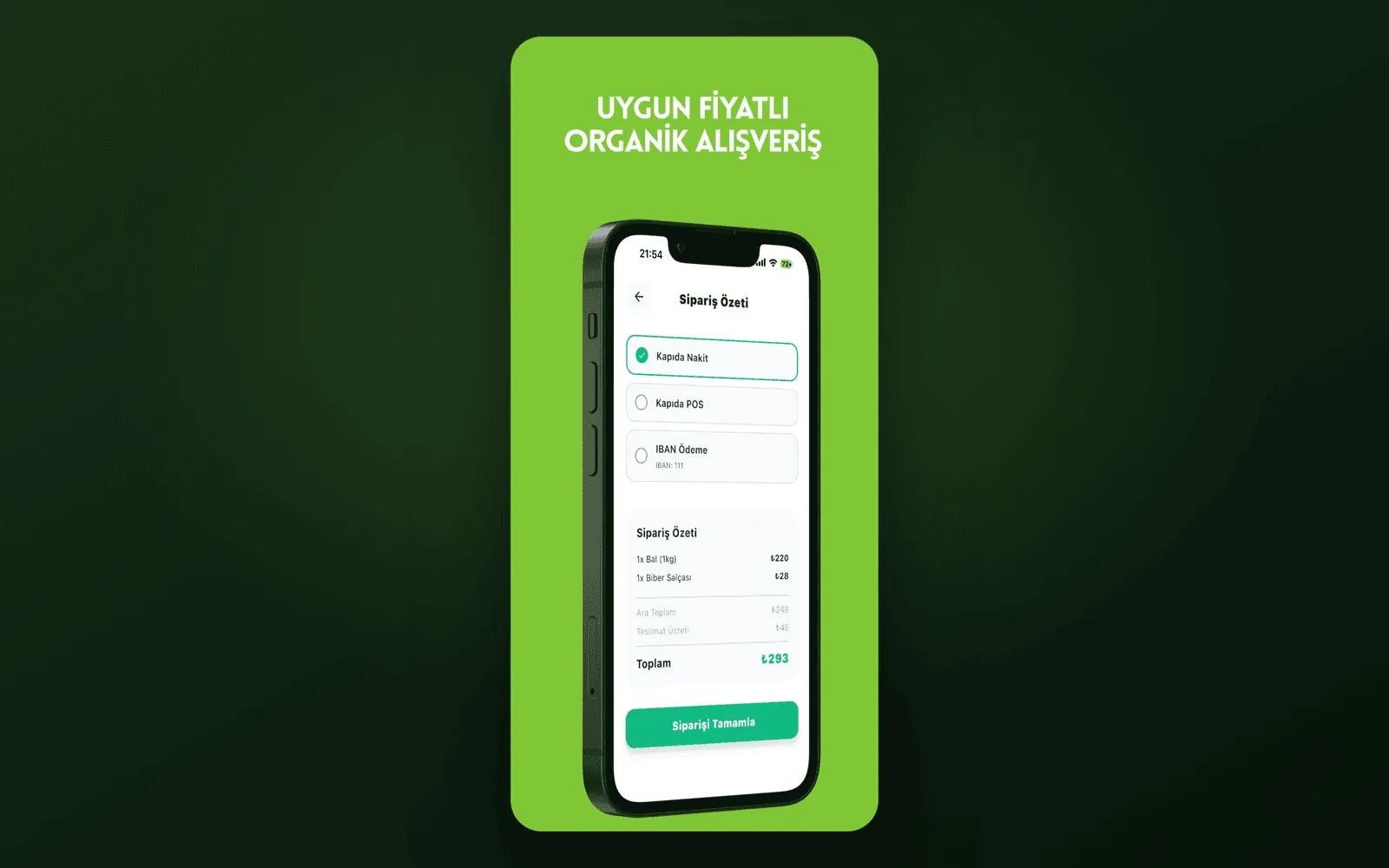 Bademler Koop — uygun fiyatlı organik alışveriş ekranı