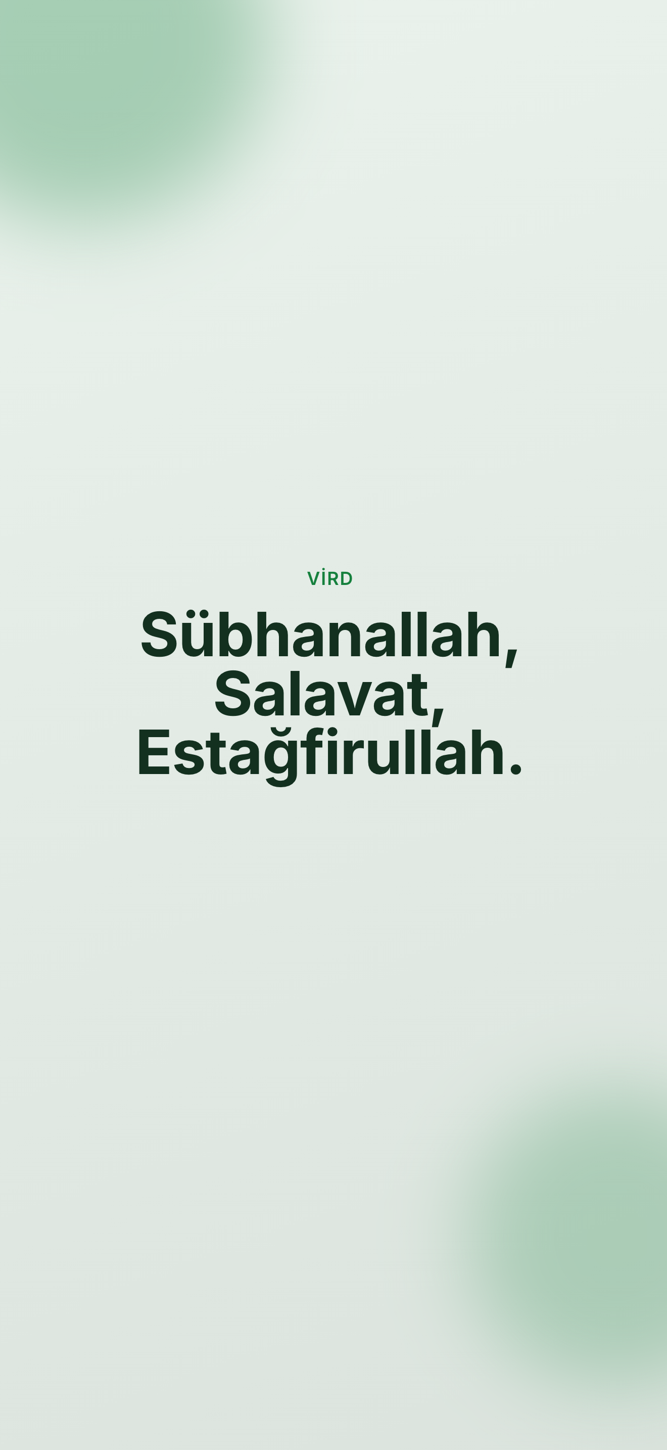 Tesbih — VİRD · ZİKİR DUVARI