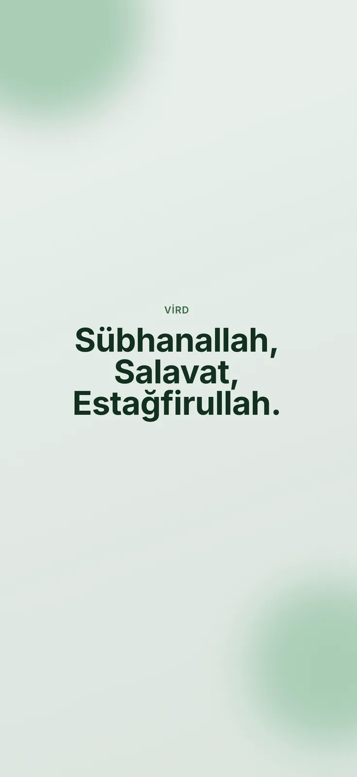 Tesbih — VİRD · ZİKİR DUVARI